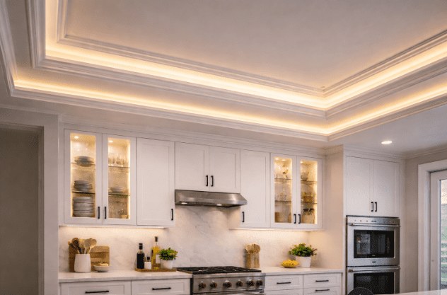 Tray ceiling lighting